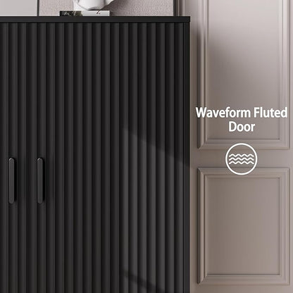 4-Tier Fluted Shoe Cabinet - Image 6