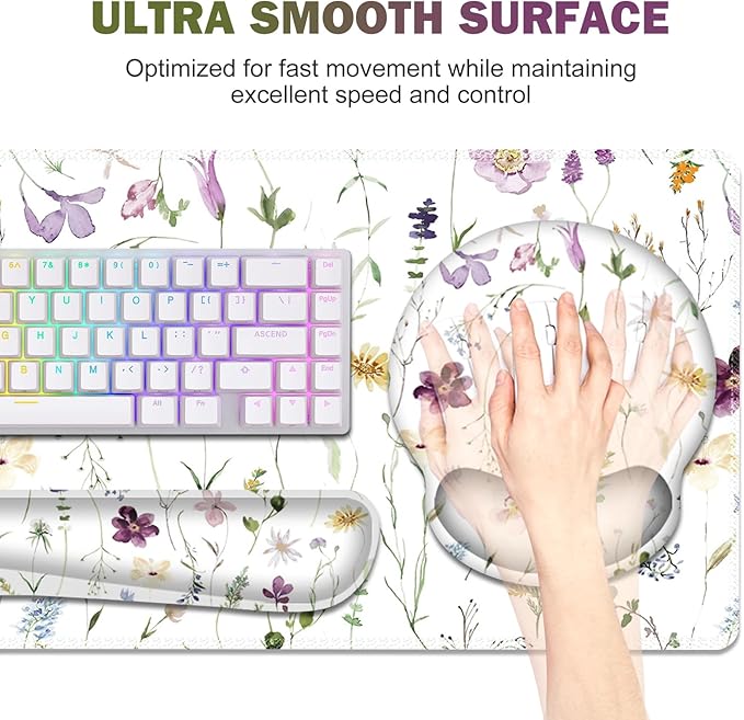 Gaming Mouse Pad, Large Desk Mat, Cute Desk Pad Protector, 4in1 XXL Mousepad + - Image 4