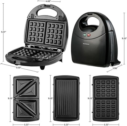 OVENTE Electric Sandwich, Panini and Waffle Maker Set - Image 6
