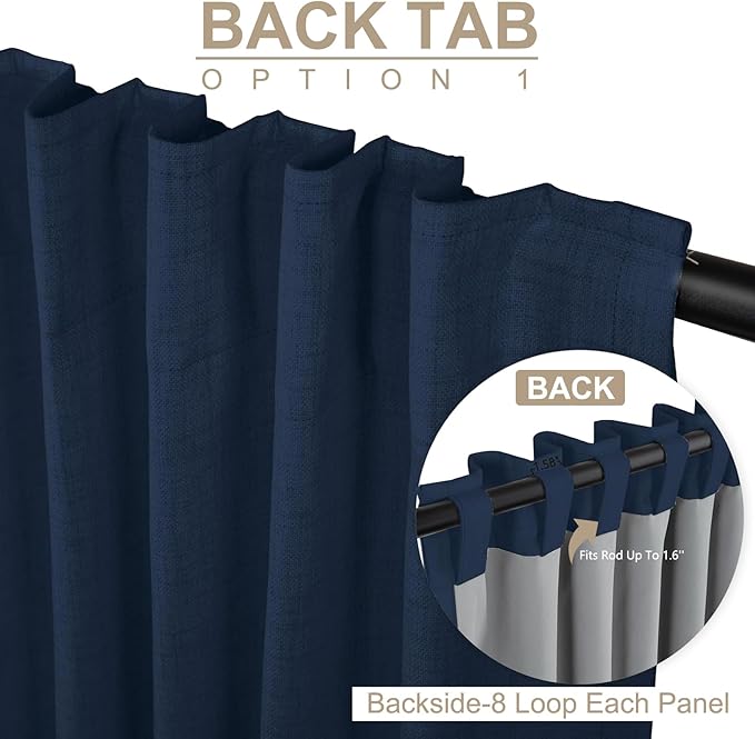 100% Blackout Shield Linen Blackout Curtains - Image 3