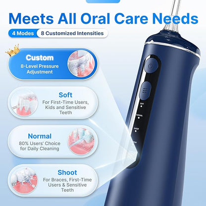 Water Flosser for Teeth, Cordless Oral Irrigator Portable Dental Cleaner Picks - Image 3