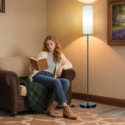 FRIDEKO HOME Floor Lamp with White Shade, Simple Design with Foot Pedal Switch - Image 7
