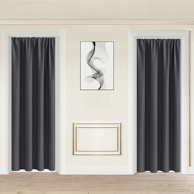 JIUZHEN Blackout Doorway Curtains 80 inch Length by JIUZHEN