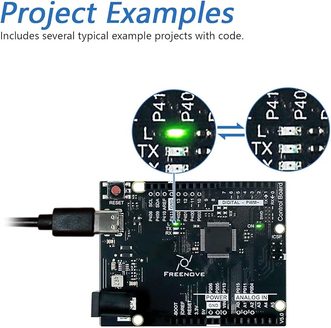Freenove Control Board V5 Rev4 Mini, Arm Cortex-M4 Microcontroller, USB-C - Image 4