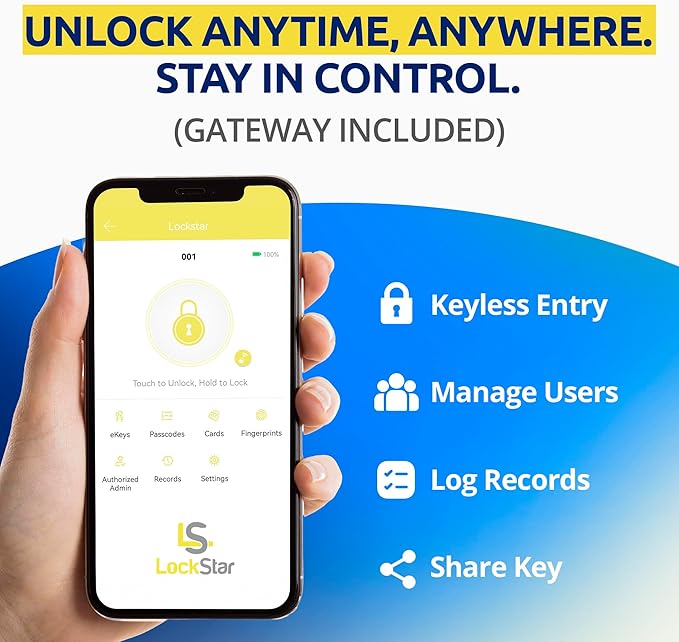 LOCKSTAR® Smart Door Lock • Keyless Entry Deadbolt Door Lock • Multiple Entry - Image 3