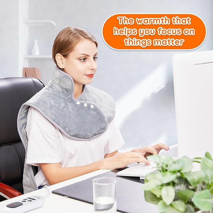 Mia&Coco Electric Heating Pad for Back Neck Shoulders Pain Relief, XL 23"x39" - Image 6