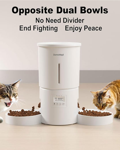 Automatic Cat Feeder for 2 Cats, Dual Bowl Dry Pet Food Dispenser - Image 4