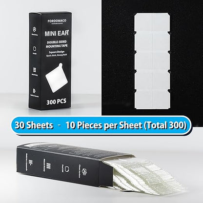 FOROOMACO 300 Pack Mini Ear Double-Sided Mounting Tape Square Heavy Duty - Image 7