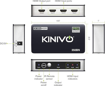 Kinivo HDMI Switch 3 in 1 Out 4K 60Hz - Image 4