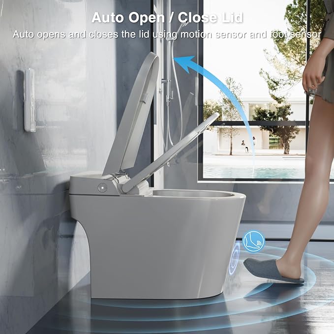 Smart Toilet with Heated Seat & Auto Flush, One Piece Tankless Elongated Bidet - Image 2