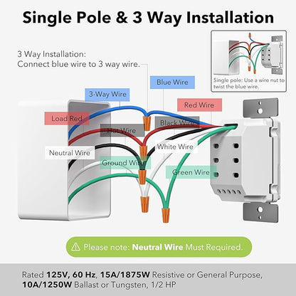 BN-LINK 7 Day Programmable in-Wall Timer Switch - Image 6