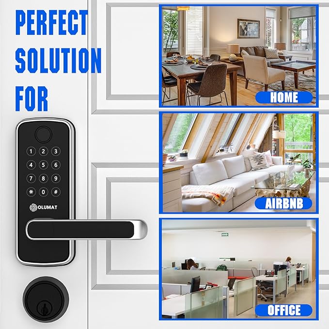 Smart Lock with Handle: Wi-Fi Keyless Entry Door Lock - Image 3