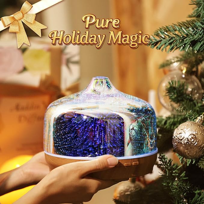 Porseme 500ml Glass Essential Oil Diffuser Aromatherapy Ultrasonic Cool Mist - Image 6