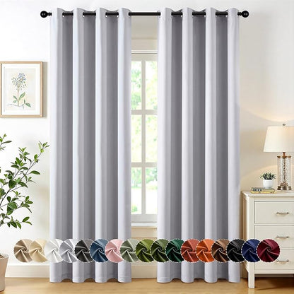 MIULEE Greyish White Blackout Curtains by MIULEE