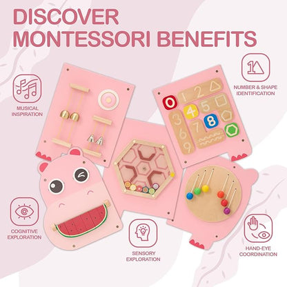 Monläurd® Hippo Montessori Busy Board, Sensory Board, Educational Toys - Image 5