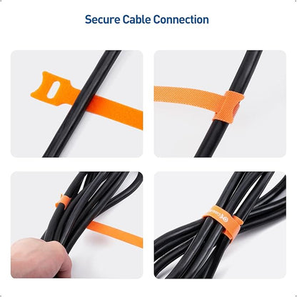 Cable Matters 100-Pack Hook-and-Loop Reusable Cable Ties, Sizes 4", Cord - Image 4