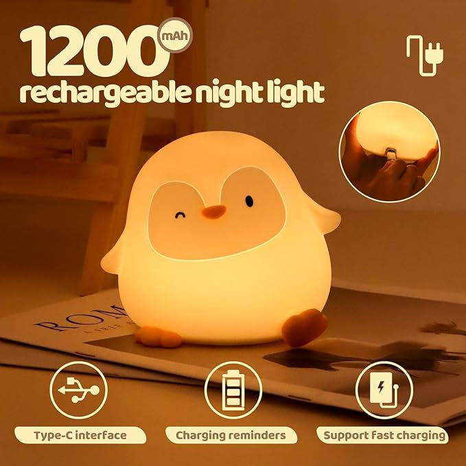 Rytinazzz Penguin Night Light, 50-Hour Battery & Pat Control, Squishy Silicone - Image 7