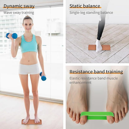 Cork Balance Board, Ankle Stability Trainer & Foot Strengthener, Textured - Image 3