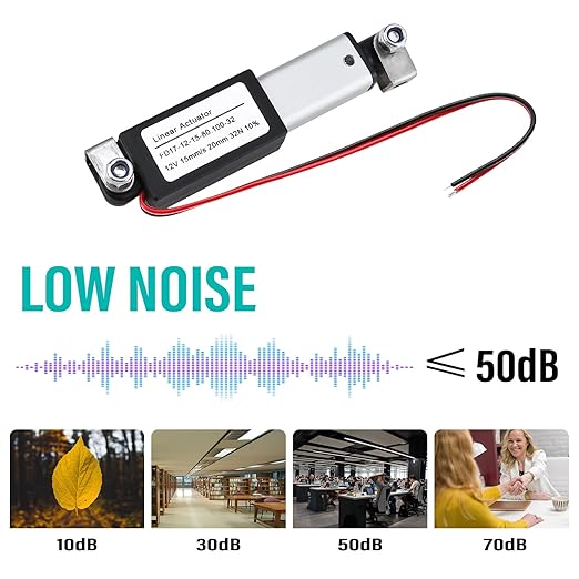 NORJIN 12V Mini Electric Linear Actuator 0.8" Stroke, 32N/7.2lbs, Speed 15mm/s - Image 4