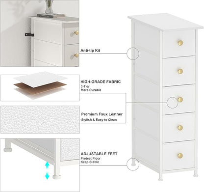 GiftGo Narrow Dresser Cabinet Vertical Slim Dresser Chest of Drawers Skinny - Image 6