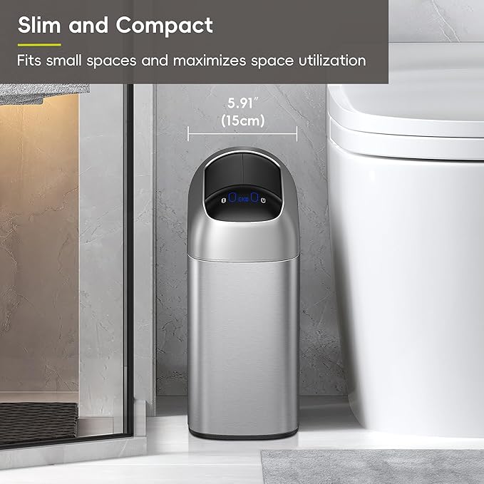 EKO Astro Slim Sensor Trash Can, 10L / 2.6 Gallon Touchless Garbage Bin - Image 7