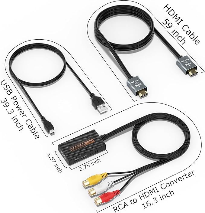 LA NREUCETS RCA to HDMI Converter, Composite AV to HDMI Converter Support 1080P - Image 9