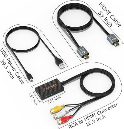 LA NREUCETS RCA to HDMI Converter, Composite AV to HDMI Converter Support 1080P - Image 9