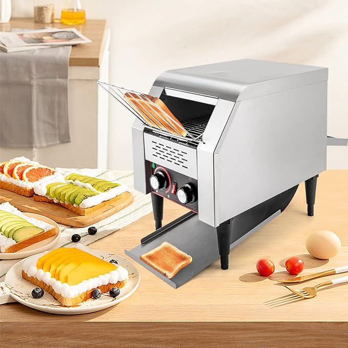 Commercial Conveyor Toaster-150 Slices/H, 1300W Stainless Steel Toasters - Image 3