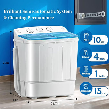 Portable Twin Tub 18lbs Washing Machine - Image 4