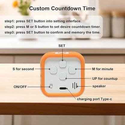 FCXJTU Rotating Cube Pomodoro Visual Timer 5, 10 50 Minutes Preset, - Image 4