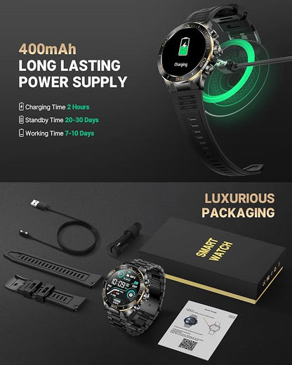 Smart Watch for Men Answer/Make Call for Android iPhone, 1.43" AMOLED HD Screen - Image 9