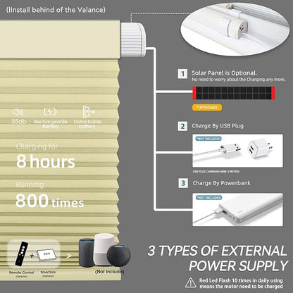 SmartWings Motorized Cellular Shades, Honeycomb Blinds Compatible - Image 7