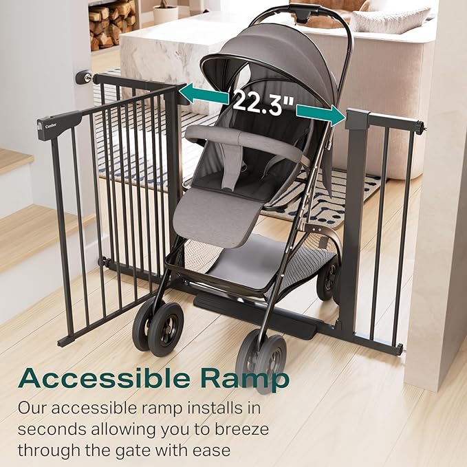 Cumbor 29.7-46" Baby Gate for Stairs, Mom's Choice Awards Winner-Auto Close Dog - Image 4