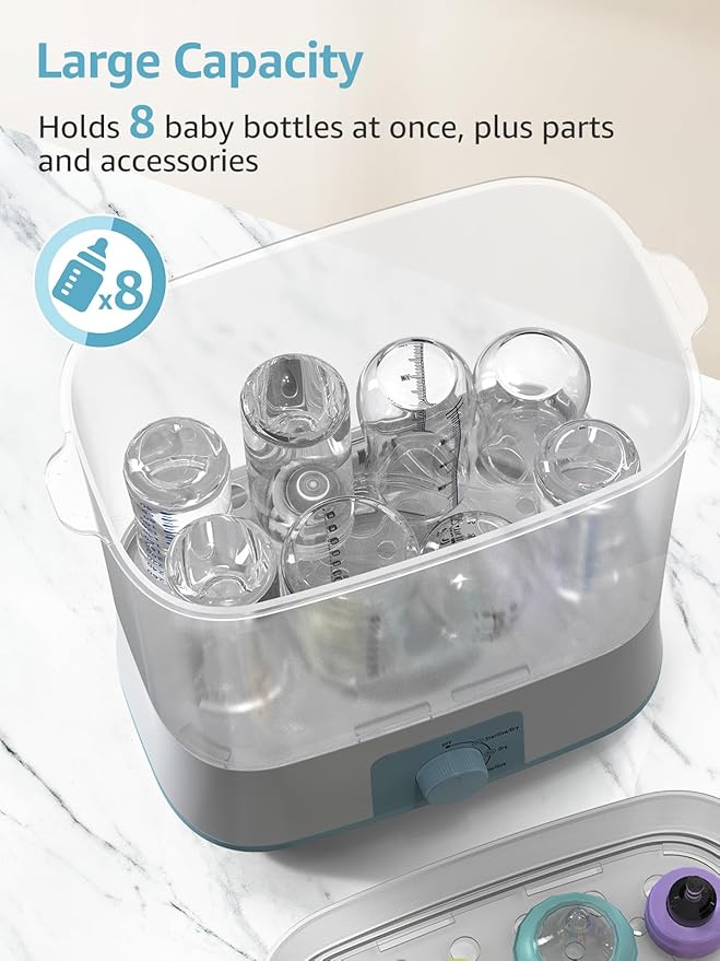 Grownsy Adjustable 4 in 1 Large Bottle Sterilizer and Dryer, 8 Bottles Capacity - Image 5