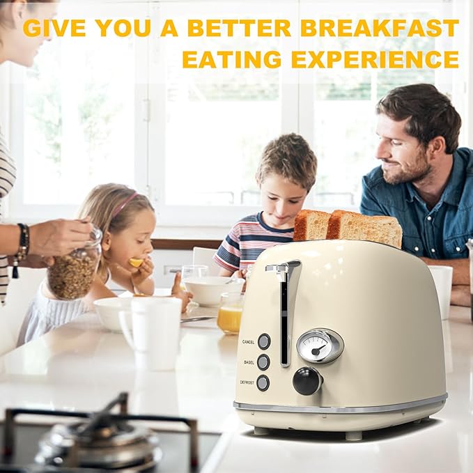 Toaster 2 slice, KitchMix Retro Stainless Steel Toaster - Image 9