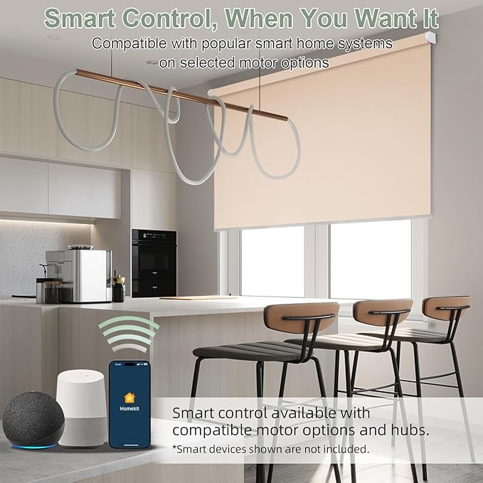 ZSHINE Motorized Blackout Window Blinds Customize Width Remote Control Wireless - Image 2