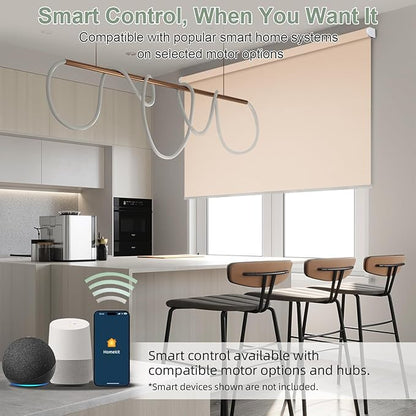 ZSHINE Motorized Blackout Window Blinds Customize Width Remote Control Wireless - Image 2
