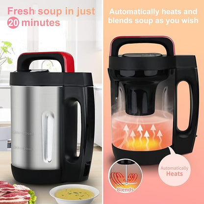 2L Soup Maker, Makes 2-6 Servings, LCD Touch Control Panel, Stainless Steel - Image 3