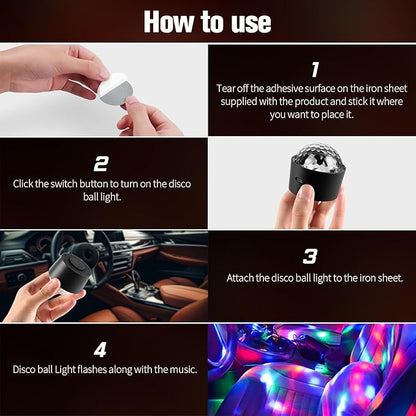 Wiwreenm Mini Disco Ball Light, Rechargeable Party Lights, Sound Activated - Image 6