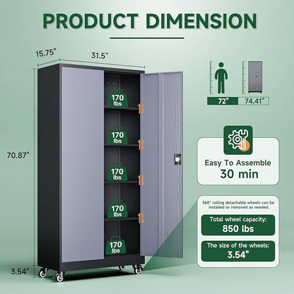 Letaya Metal Garage Storage Cabinets - Image 3