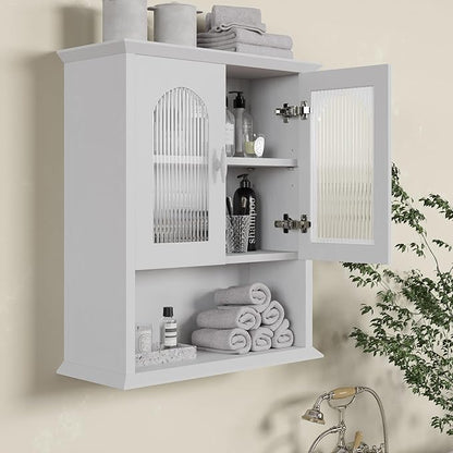 CJL Bathroom Wall Cabinet with Fluted Door, 18.9'' x 23.6'' Medicine Cabinet - Image 2