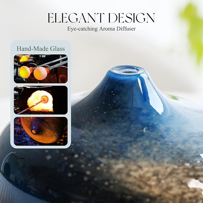 Porseme 500ml Glass Essential Oil Diffuser Aromatherapy Ultrasonic Cool Mist - Image 5