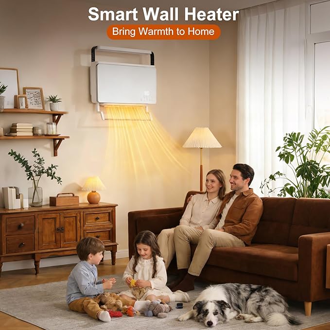 Wall Mounted Heater 1800W with Storage Rack, Smart Energy-Efficient Electric - Image 9