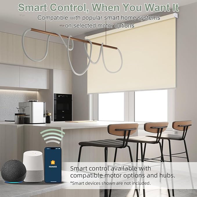 ZSHINE Motorized Blackout Window Blinds Customize Width Remote Control Wireless - Image 2