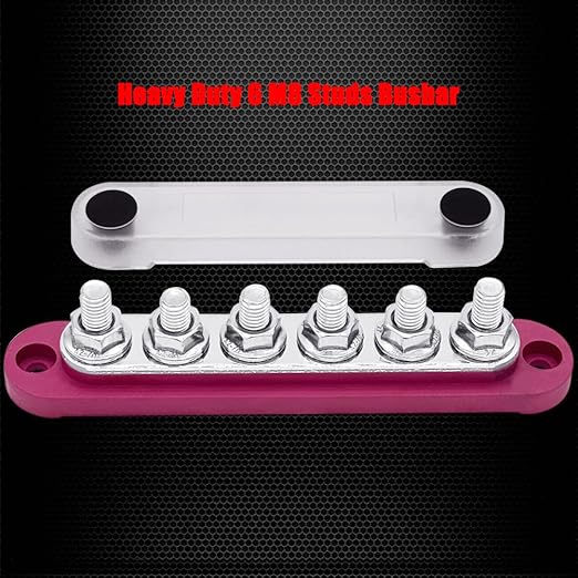 6 x M8 Studs Power Distribution Block Bus Bar 12V, Ampper 5.9" HD 200A Marine - Image 3