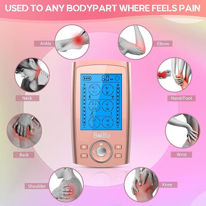Belifu Dual Channel TENS EMS Unit 24 Modes Muscle Stimulator - Image 2