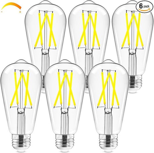 Hizashi LED Edison Bulbs, Equivalent 60W, Dimmable E26 LED Bulb, Daylight 5000K by HIZASHI