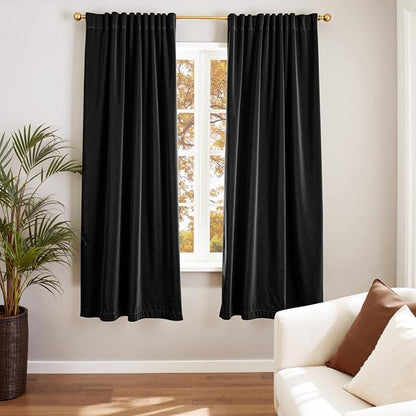 Lazzzy Velvet Blackout Curtains Thermal Insulated Room Window Drapes Super Soft by Lazzzy