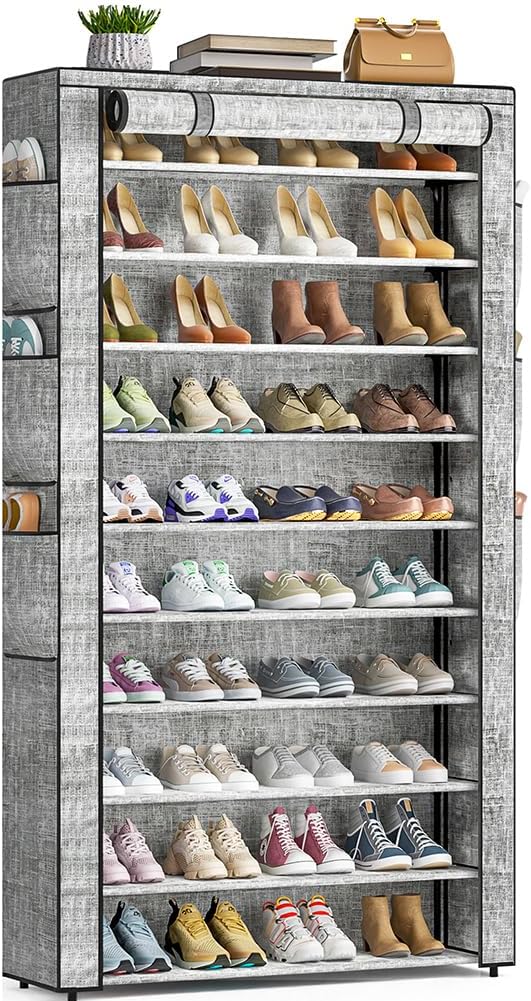 OYREL Shoe Rack 10Tier Large Capacity 50-56Pairs Beautiful Tall Shoe Shelf Free by OYREL
