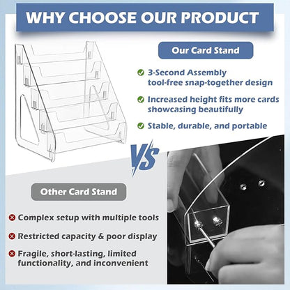 CELSOL Upgraded 5 Tier Acrylic Card Display Stand, Sports Cards, Stickers & - Image 3